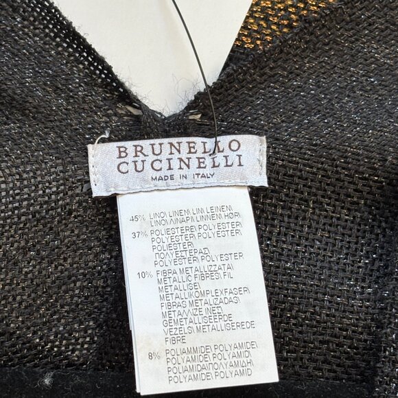 Brunello Cucinelli Black Striped Cape - One Size - Picture 5 of 5